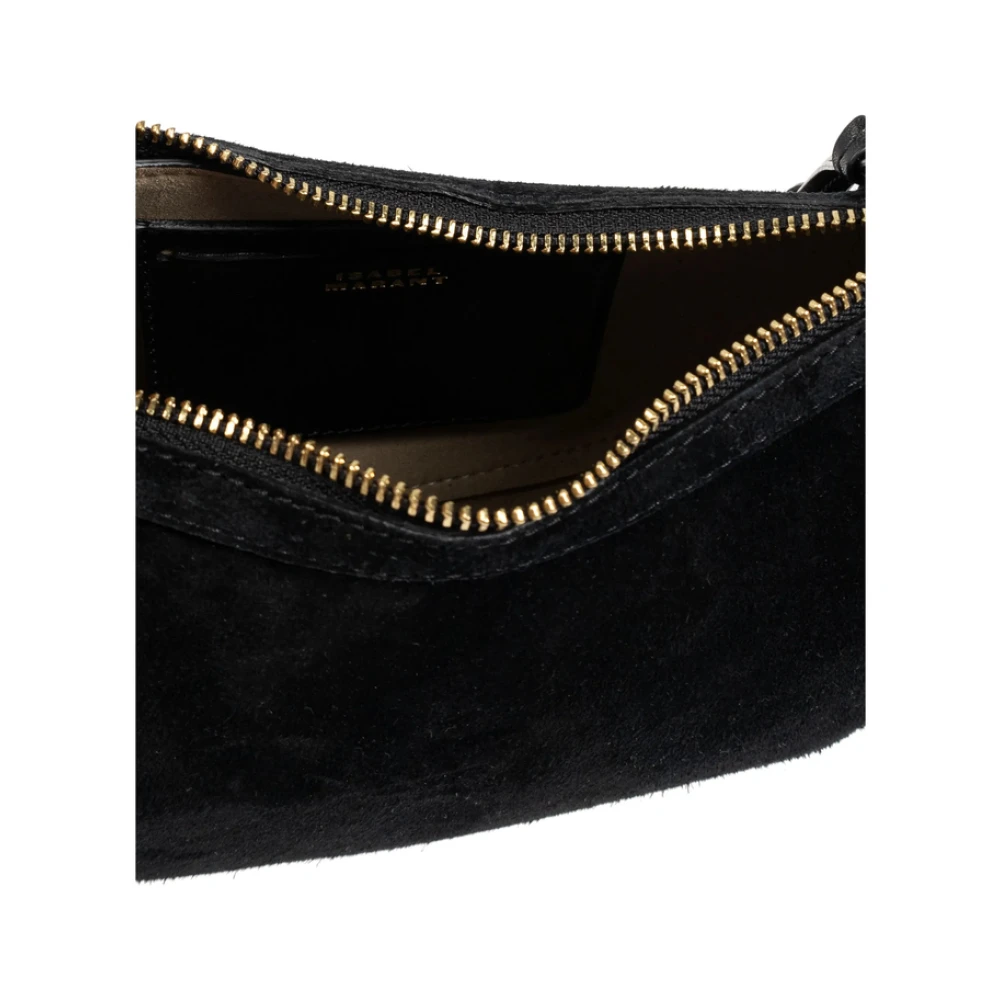 Isabel marant Zwarte Leren Crossbody Tas met Logo Black Dames