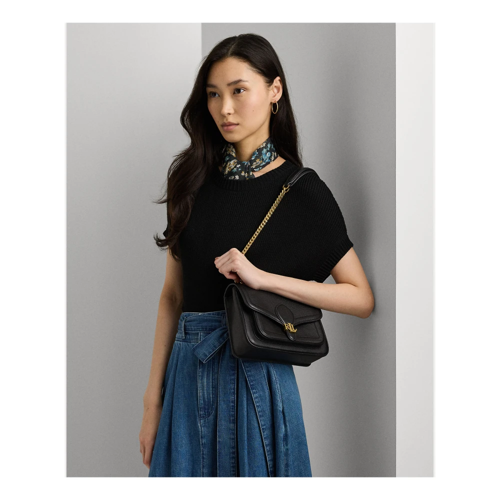 Ralph Lauren Pebbled Small Bradley Tas Black Dames