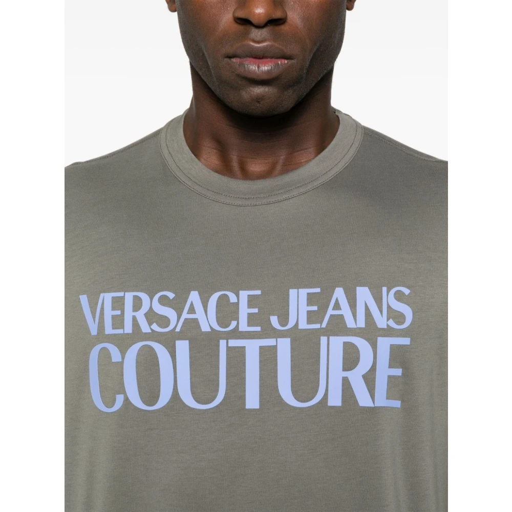 Versace Jeans Couture Grijze T-Shirts Polos Heren Ss24 Gray Heren