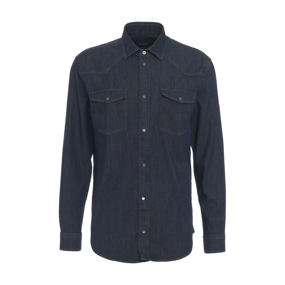 Dondup Italiaanse Denim Overhemd met Lange Mouwen Blue Heren