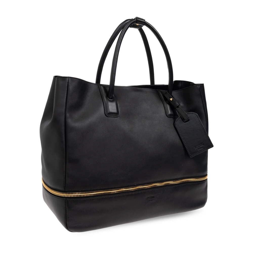 Moschino Leren shopper tas Black Heren