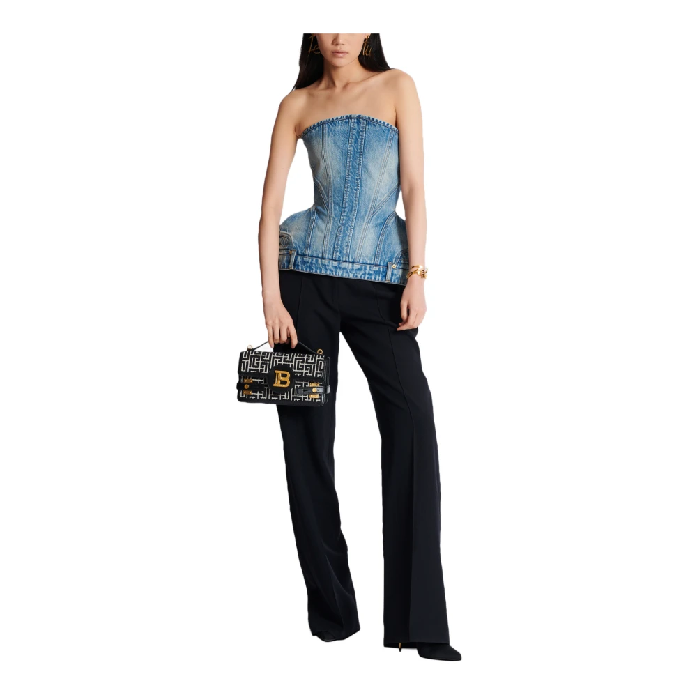 Balmain B-Buzz Shoulder 24 Bag Black Dames