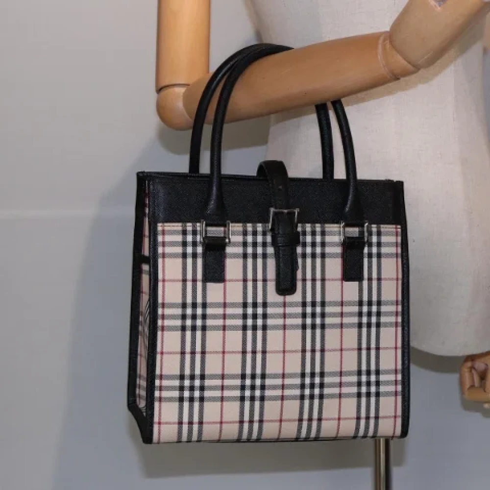 Burberry Vintage Pre-owned Canvas handbags Beige Dames
