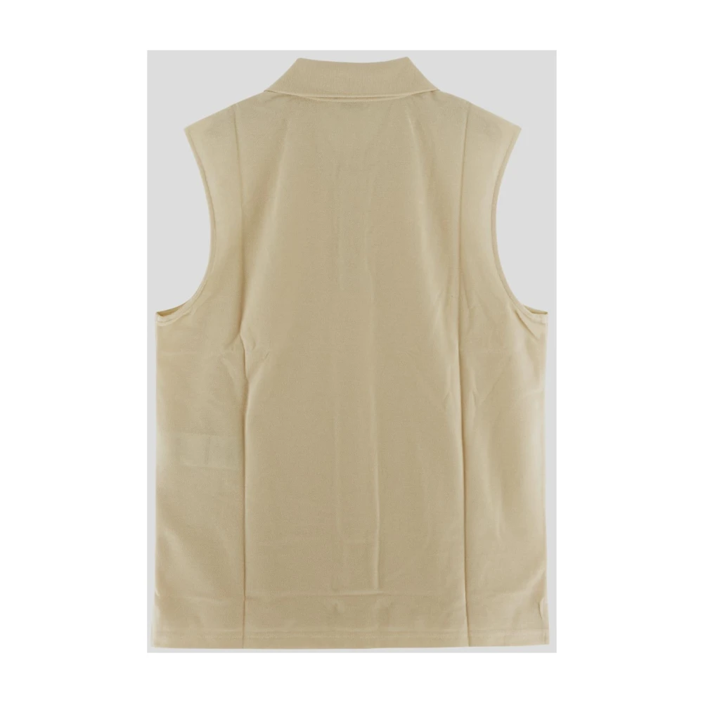 Saint Laurent Katoenen Logo Polo Shirt Beige Heren