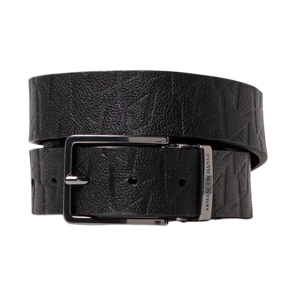 Armani Exchange Reversible Leather Belt - Male - Belts - Black - One Size - Accessories - Image 5