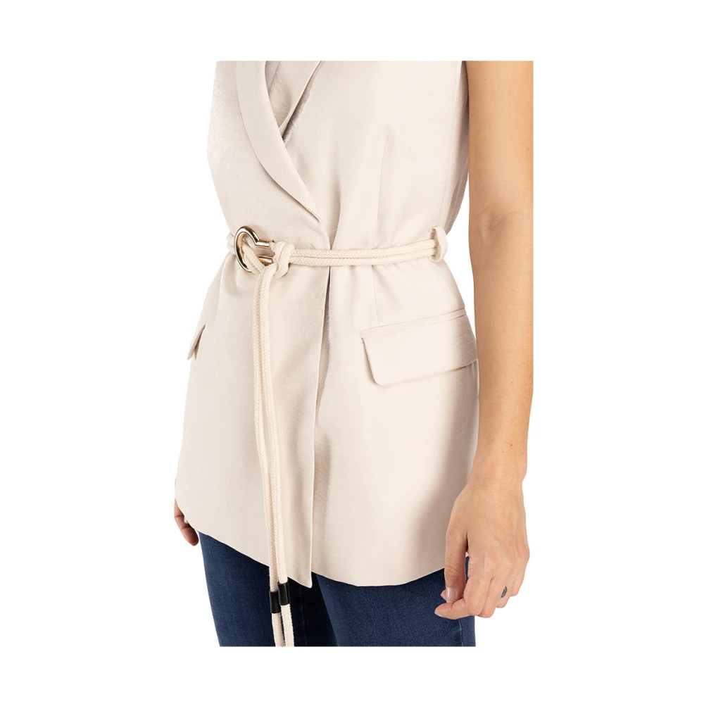 Liu Jo Beige Gilet Jassen Natuurlijk Chic Beige Dames