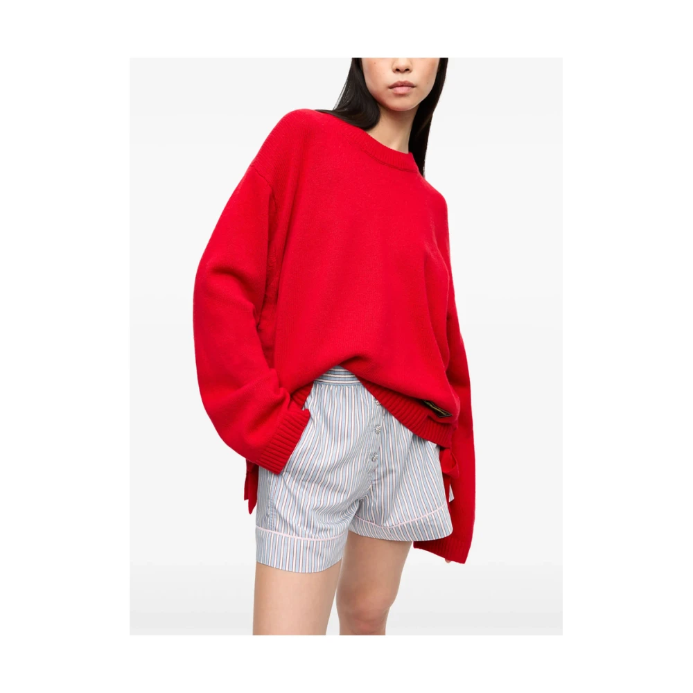 Ganni Rode Crew Neck Sweater Red Dames