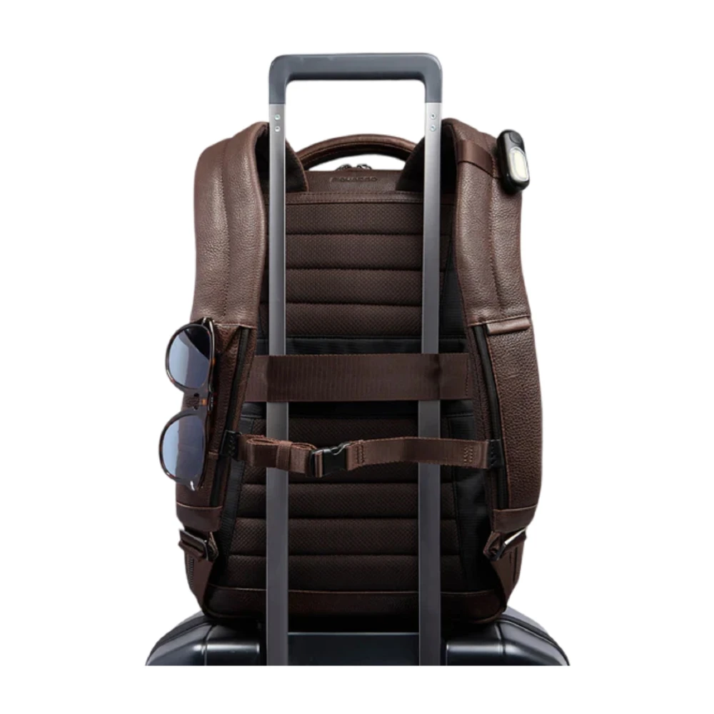 Piquadro Donkerbruine reisrugzak voor pc en iPad Pro Brown Heren