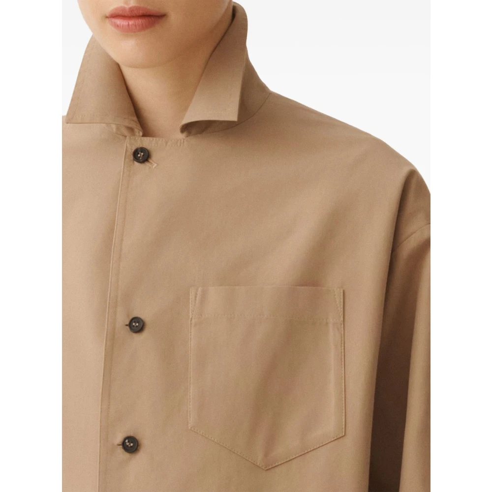 Fabiana Filippi Beige Jas met Knoopsluiting Beige Dames