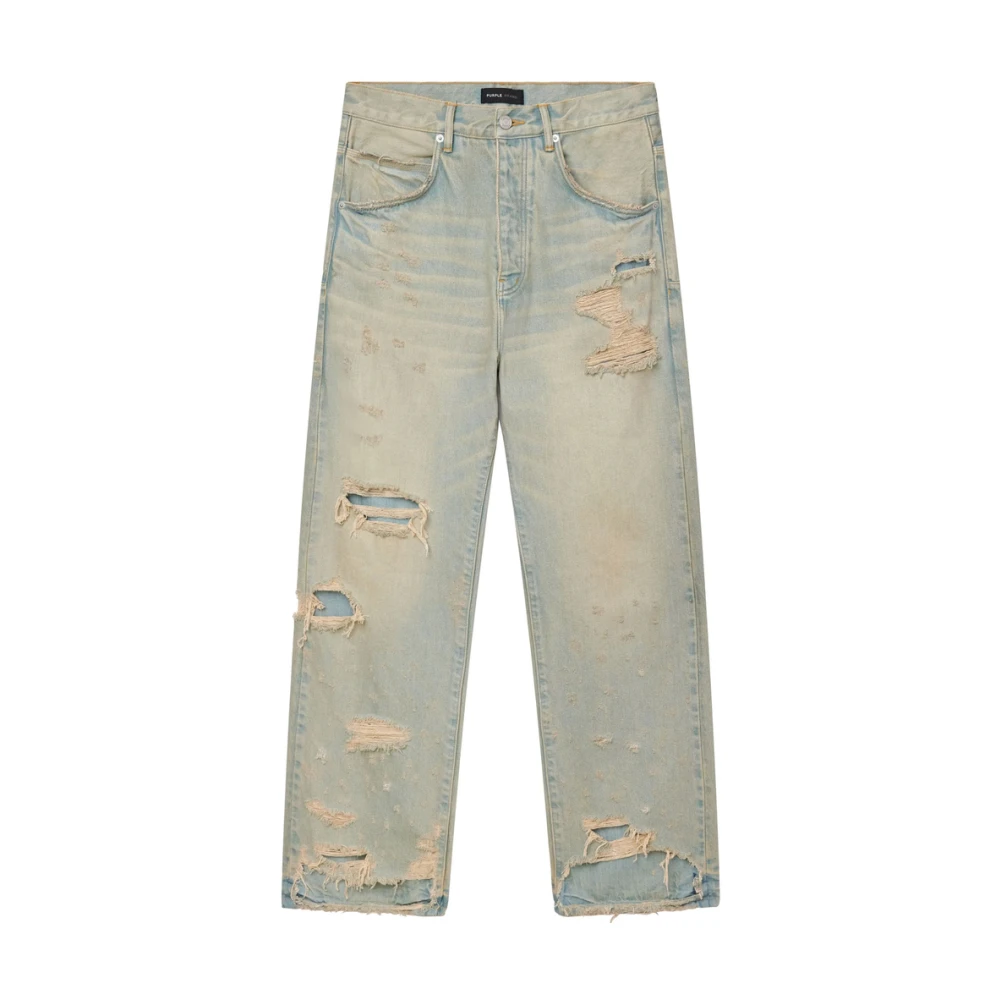 Purple Brand Versleten Denim Jeans Lichtblauw Blue Heren