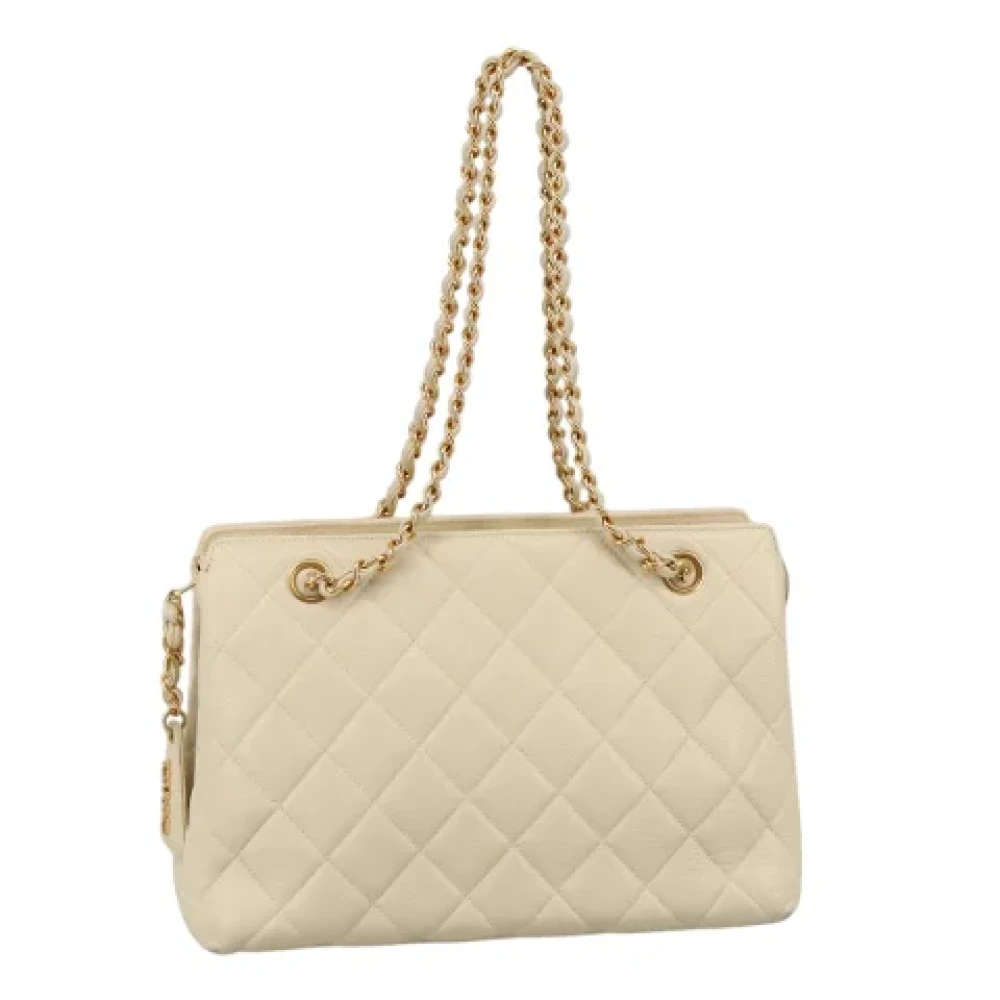 Chanel Vintage Pre-owned Leather handbags Beige Dames