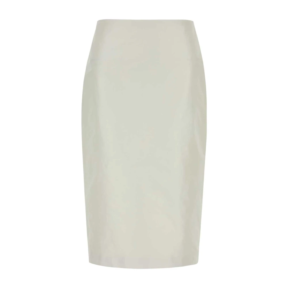 Jil Sander Women's White Technical Faille Midi Skirt - Pencil Skirts - Xl - Skirts