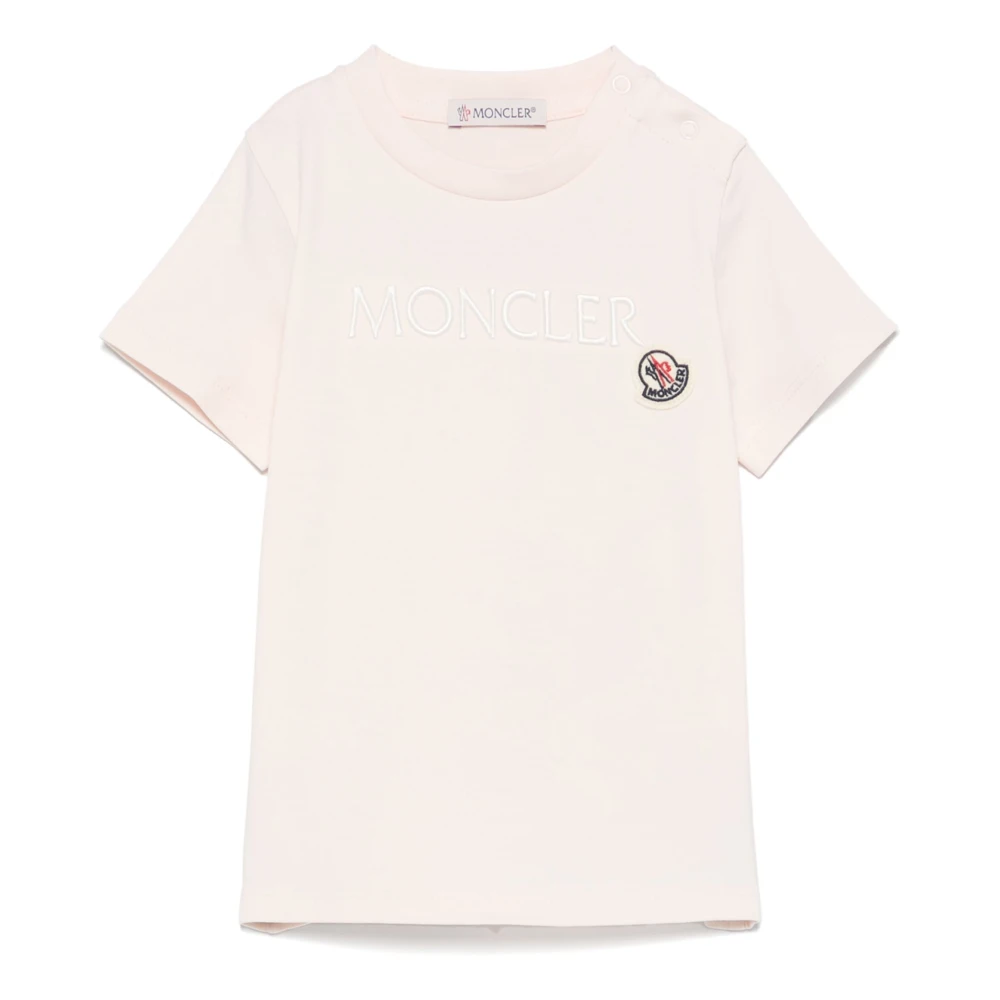Moncler Unisex Kids Pink Embroidered Logo Cotton T-Shirt - 18 M - Kids