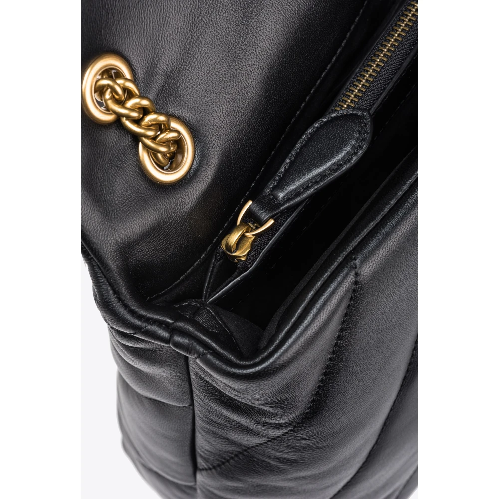 pinko Love Birds Diamond Cut Tas Black Dames