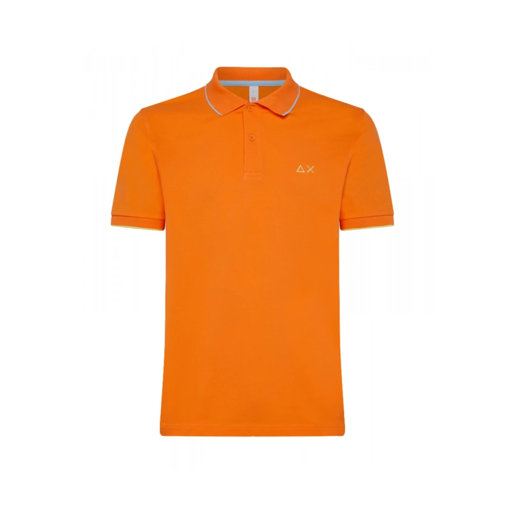 Sun68 Slank Profiel Oranje Polo Shirt Orange Heren