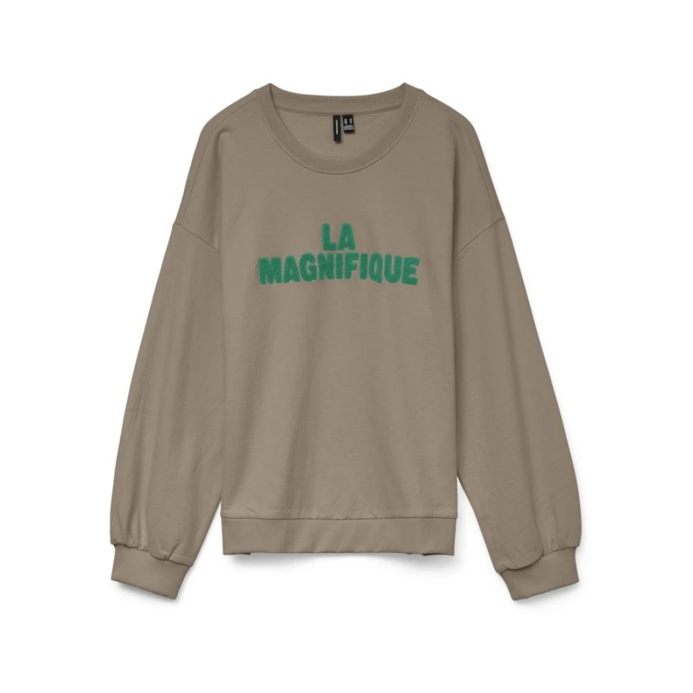 Vero Moda Chenille Geborduurde Sweatshirt | Freewear Bruin Brown Dames