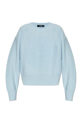 Cashmere-Blend Medusa Stickad Tröja