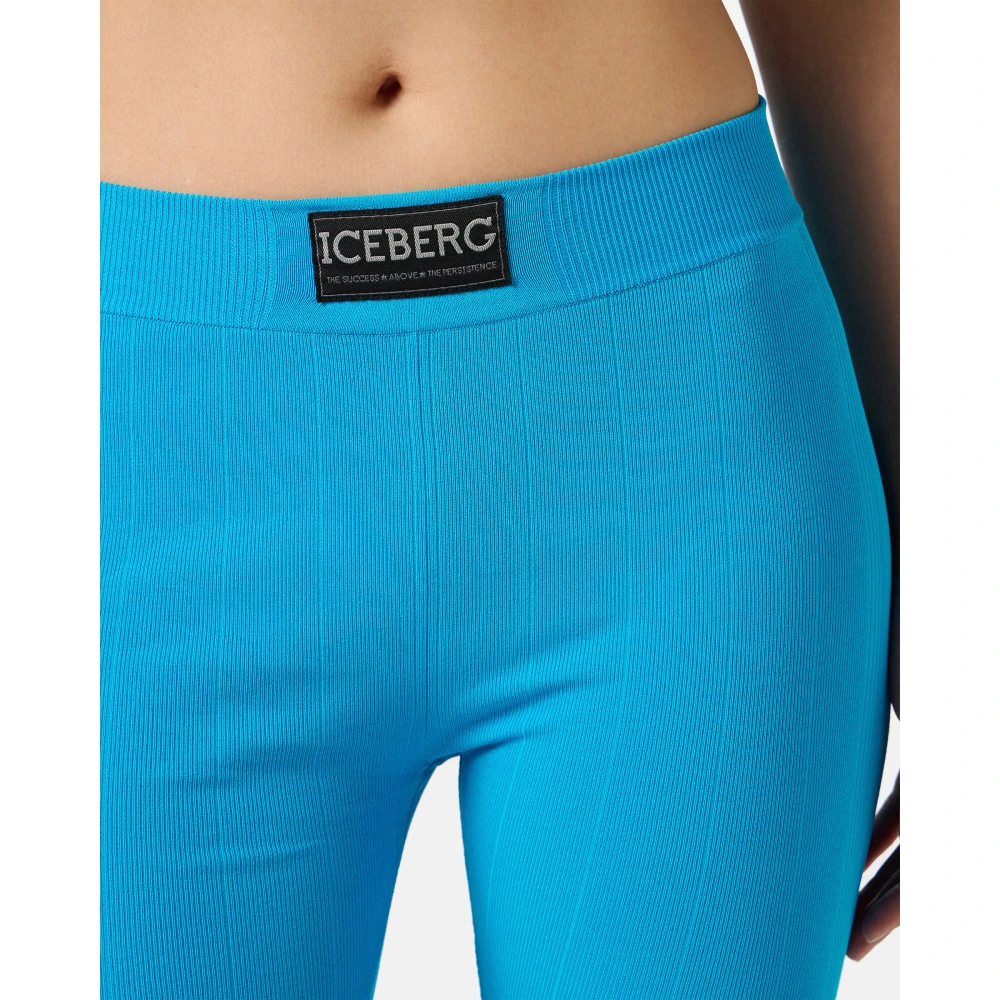 Iceberg Turquoise Active Bermuda shorts in stretch viscose met logo Blue Dames