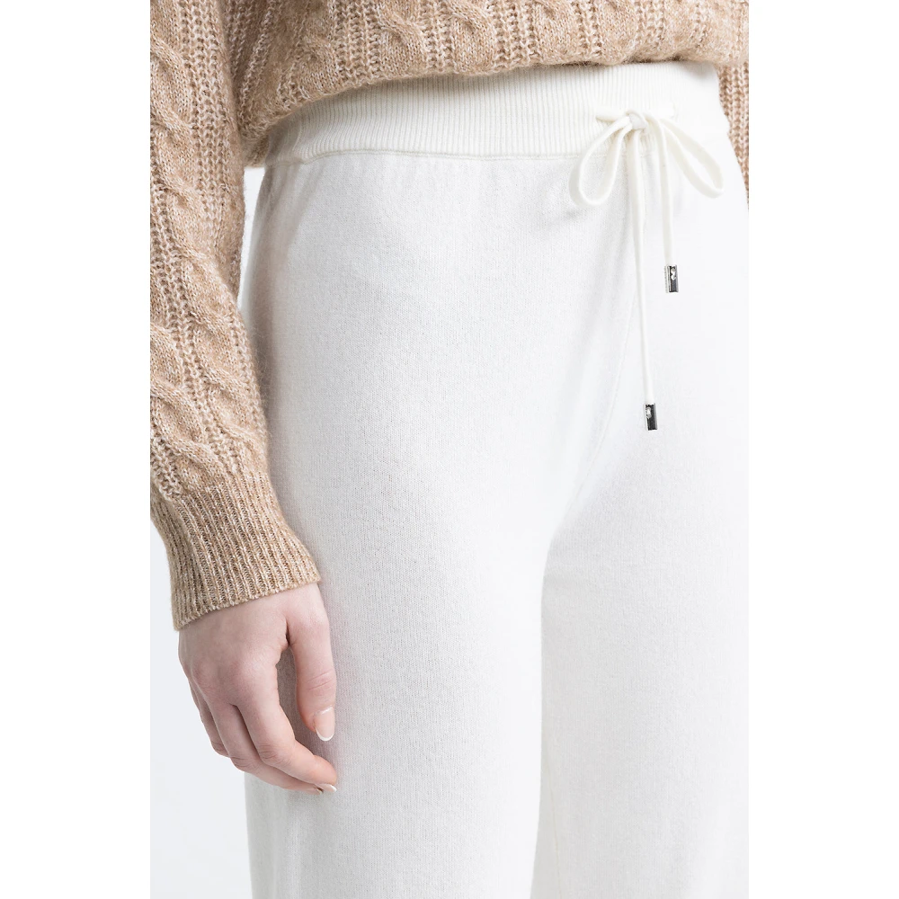 PESERICO Wol zijde en kasjmier joggers White Dames