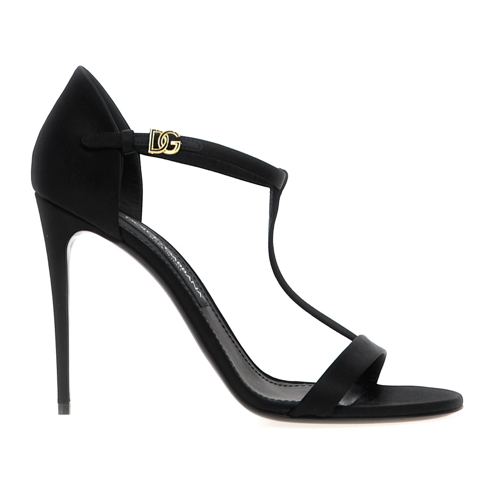 Dolce & Gabbana Femme Noir Chaussures, Taille: 36 Eu Keira T-Bar Sandales