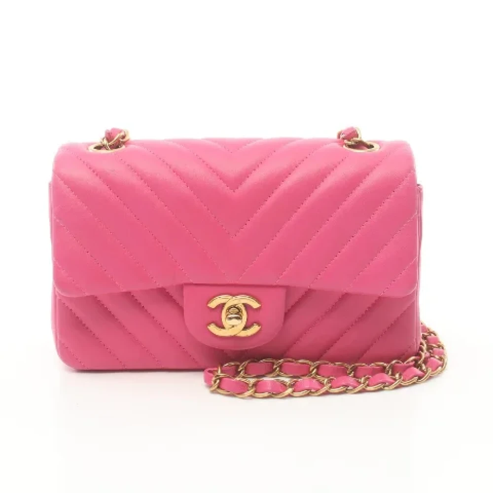 Chanel Vintage Pre-owned Leather crossbody-bags Pink Dames