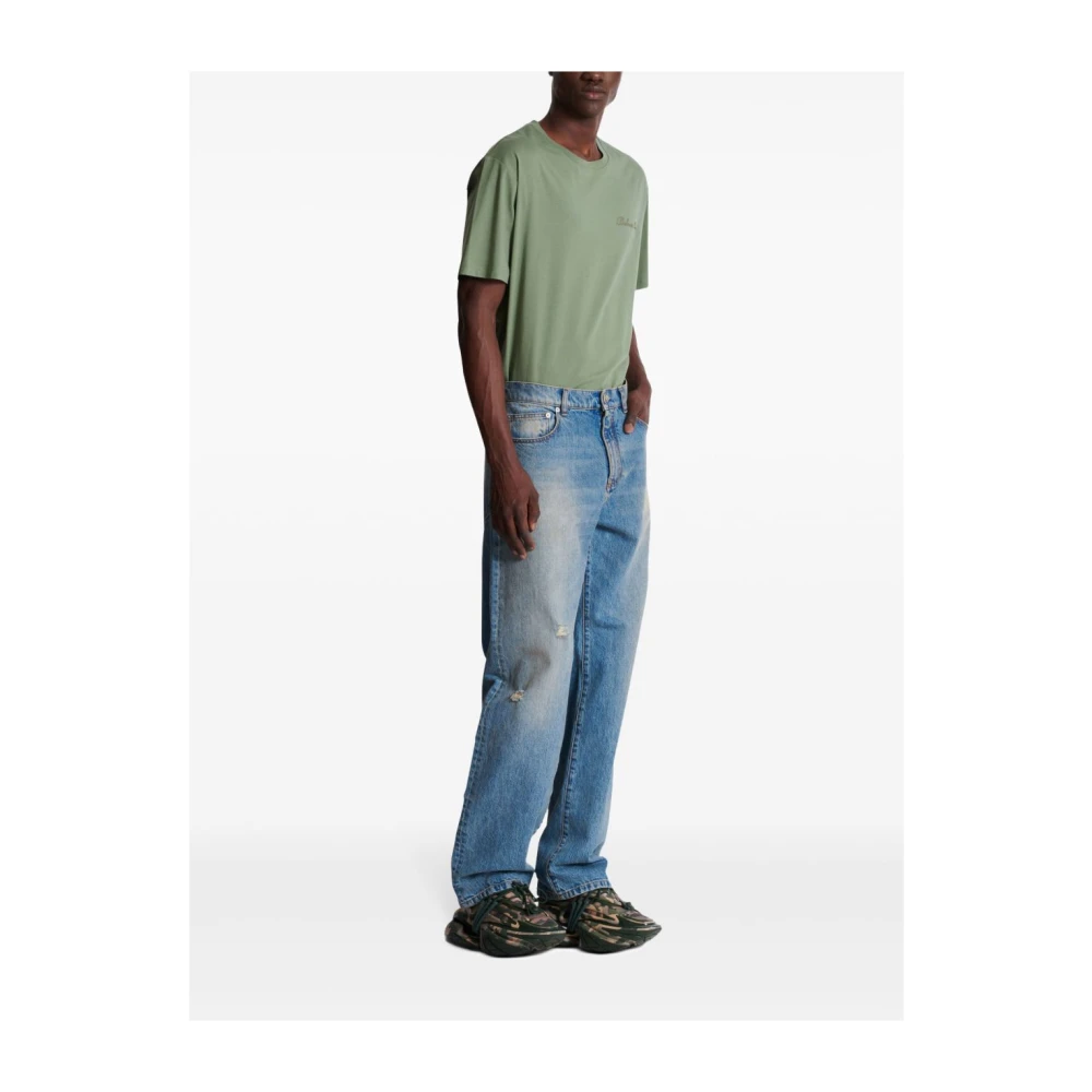 Balmain Blauwe Jeans voor Mannen Ss25 Blue Heren