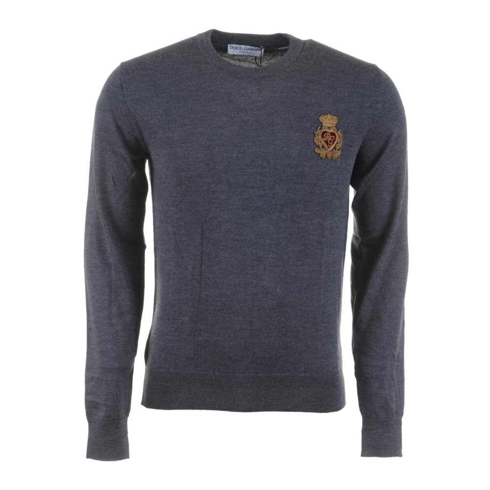 Dolce & Gabbana Geborduurde Heren Trui Gray Heren