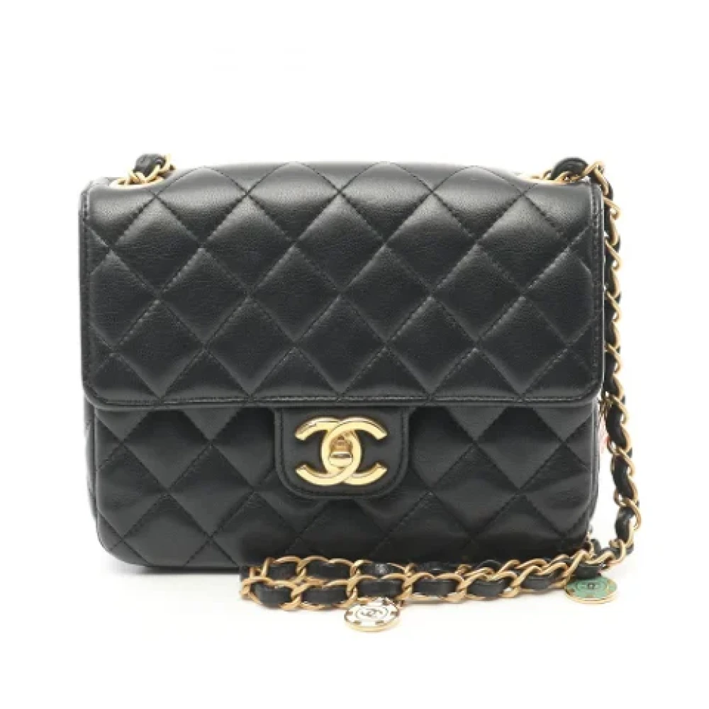 Chanel Vintage Pre-owned Leather shoulder-bags Black Dames