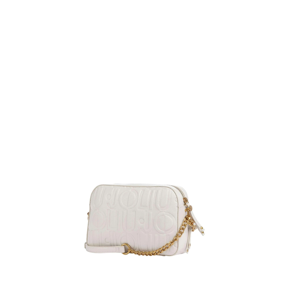 Liu Jo Elegante Ivoor Schoudertas met Gouden Details Beige Dames