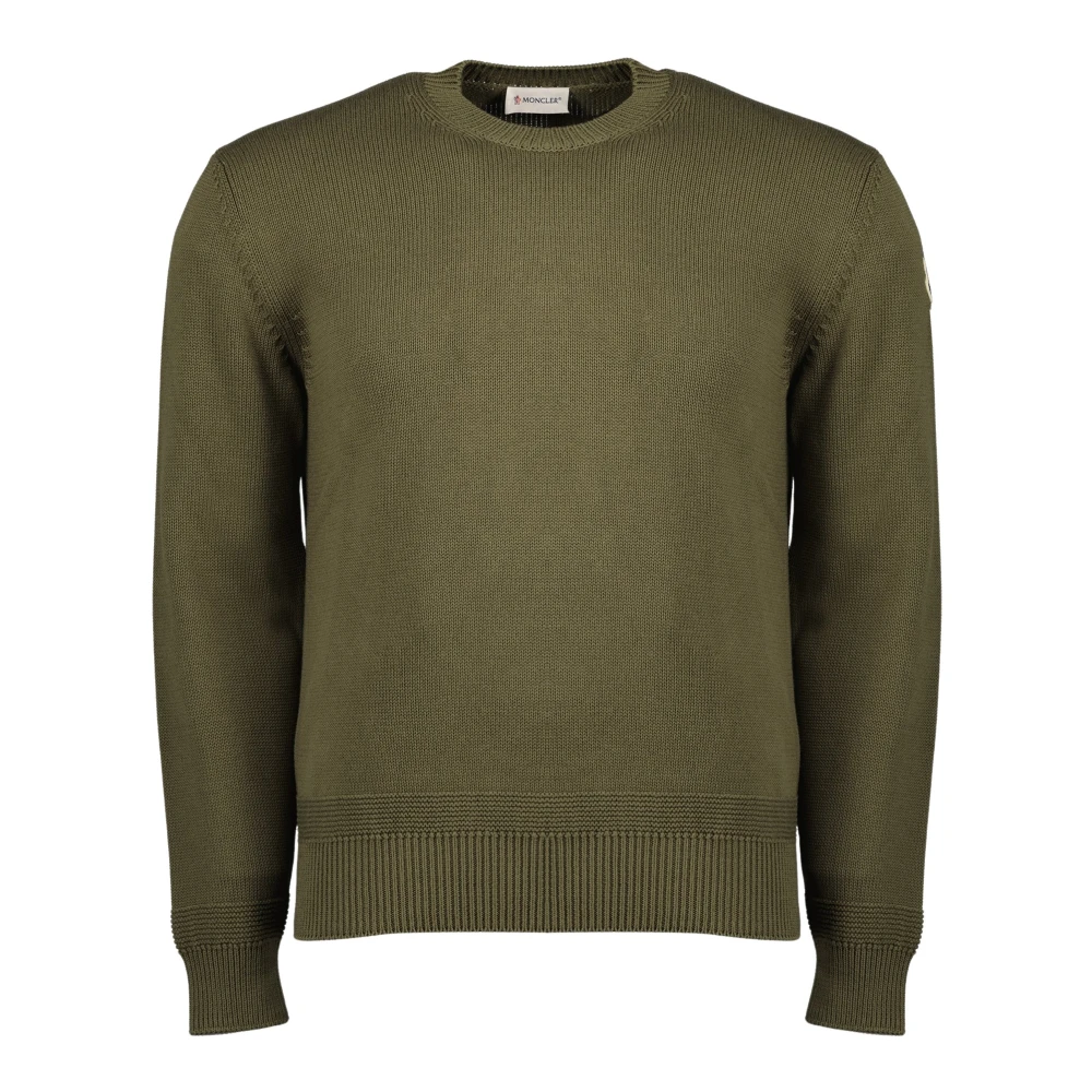 Moncler Green Crew Neck Knit Jumper - Male - Round-Neck Knitwear - L - Knitwear