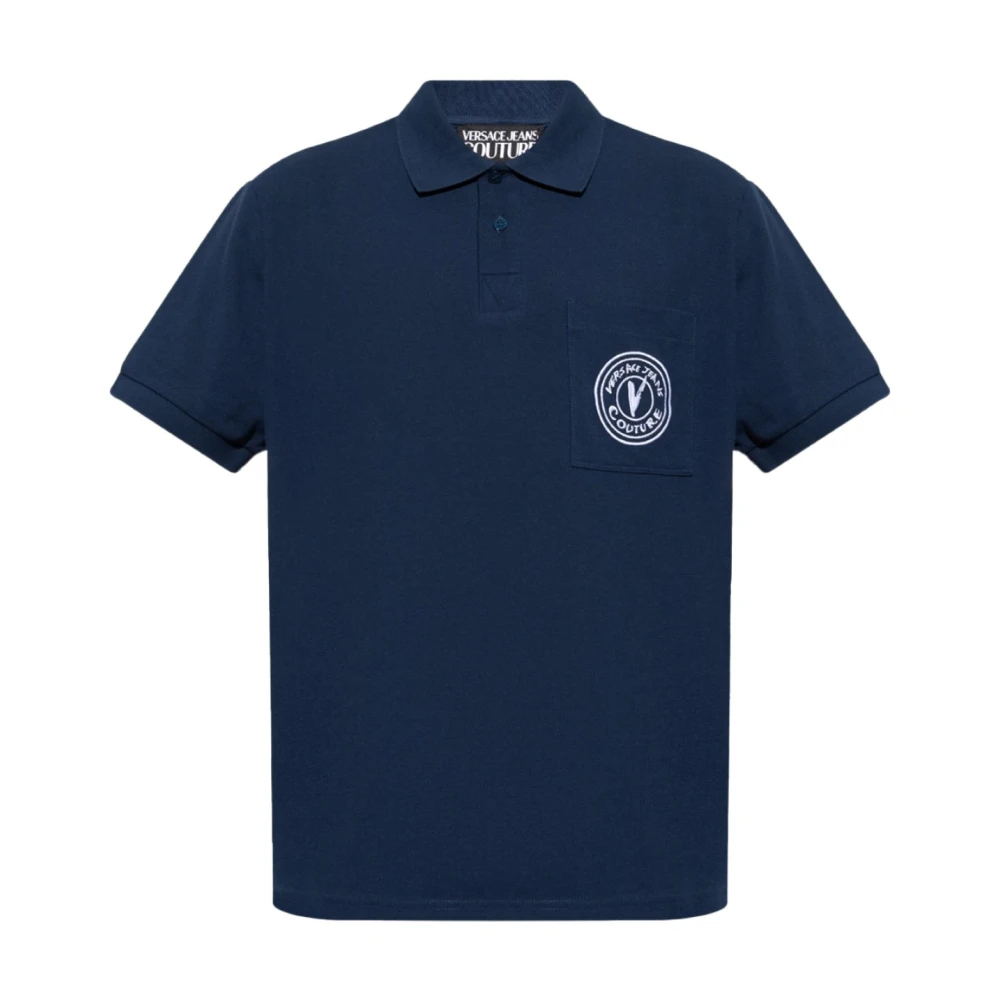 Versace Jeans Couture Blauw Logo Polo Shirt Blue Heren