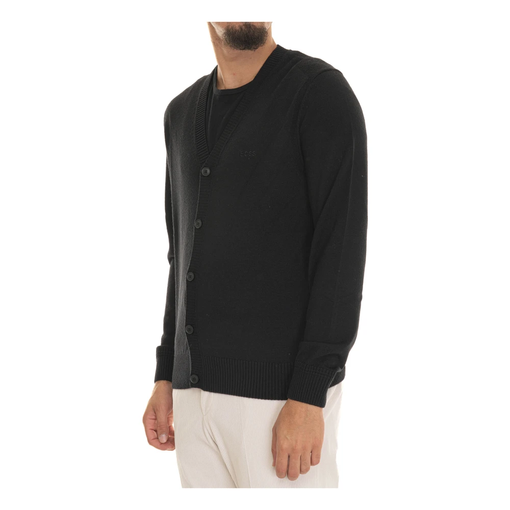 Boss Stijlvolle gebreide trui Black Heren