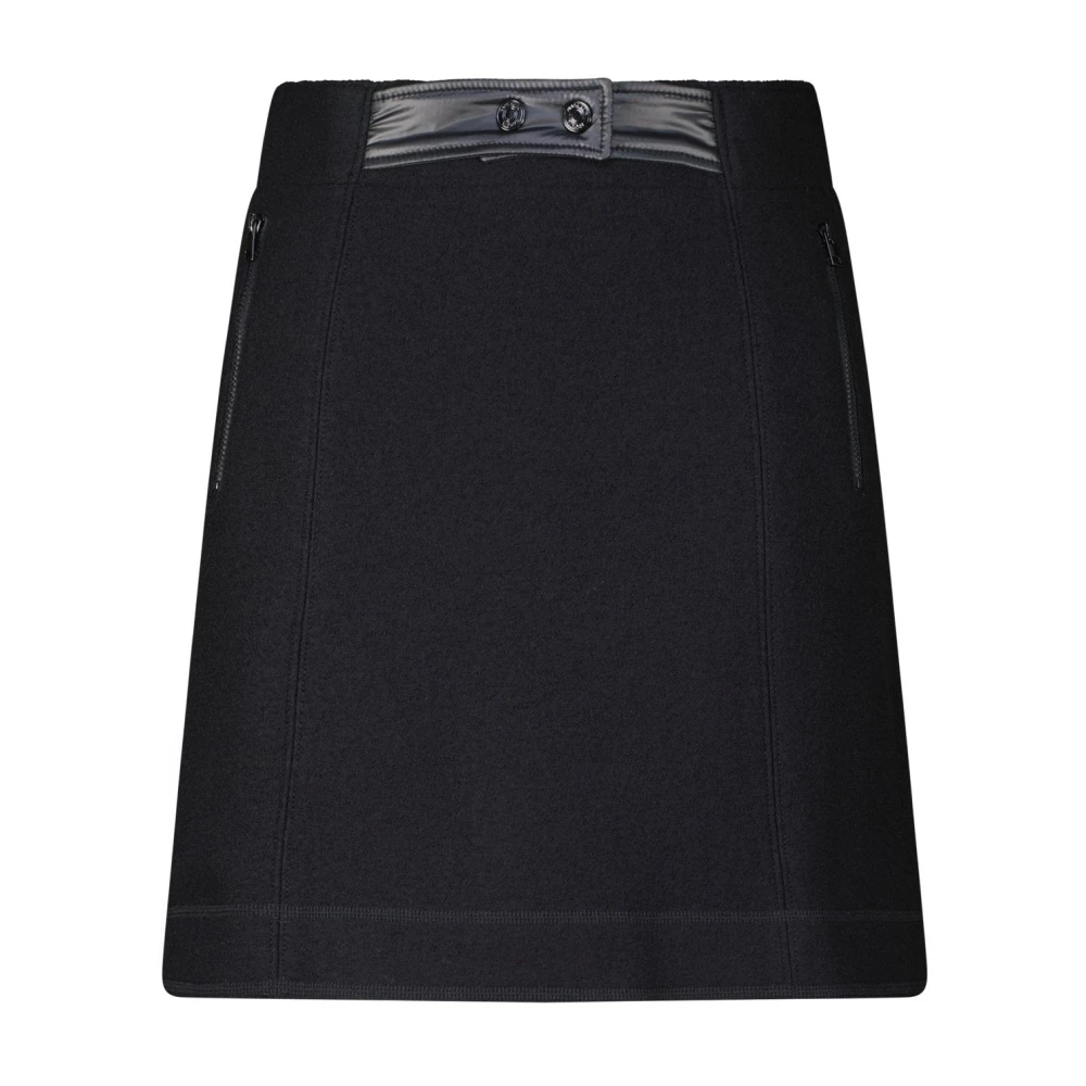 Marc Cain Wollen Rok met Nylon Details Black Dames