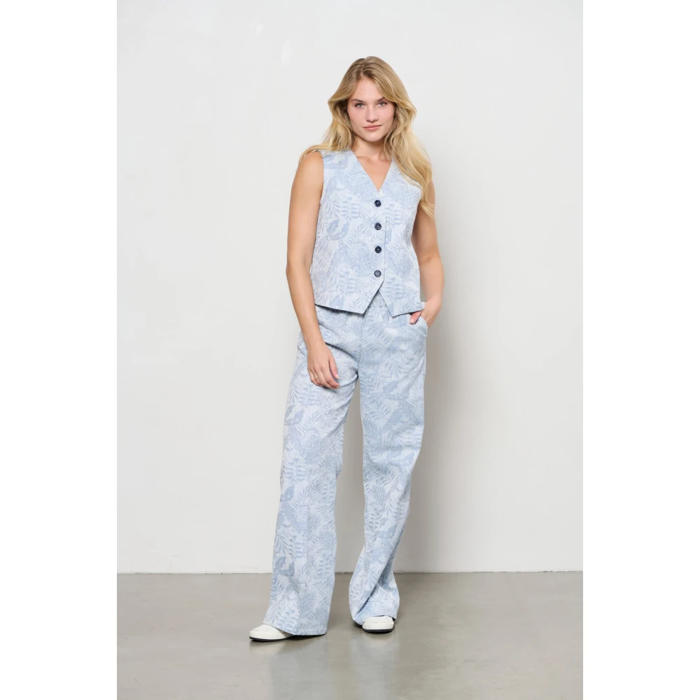 &Co Woman Gewatteerde Vest met Capuchon Blue Dames