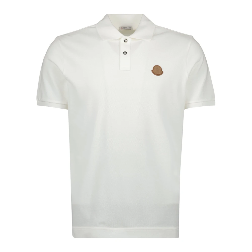 Moncler White Logo Polo Shirt - Male - Polo Shirts - M - Tops