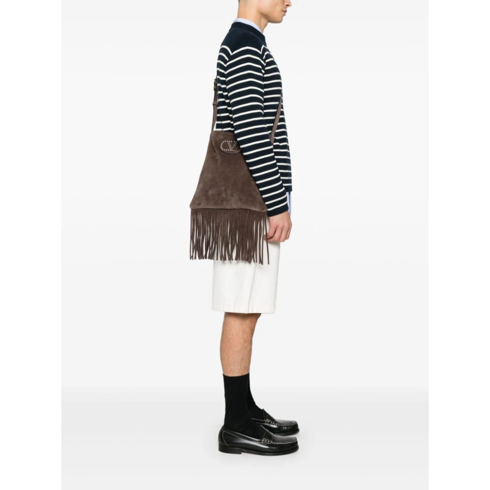 Valentino Garavani Bruine Schoudertas Herenmode Brown Heren