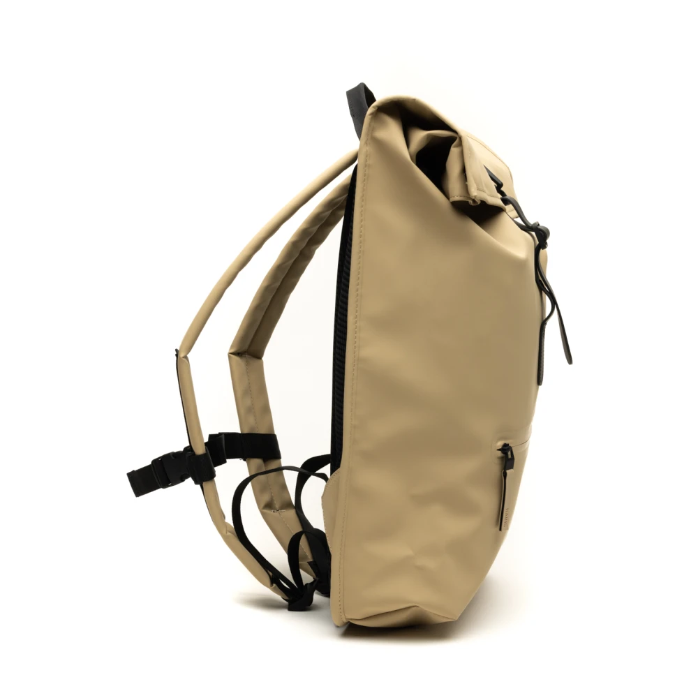 Rains Roltop Rugzak Waterdicht Minimalistische Stijl Beige Heren