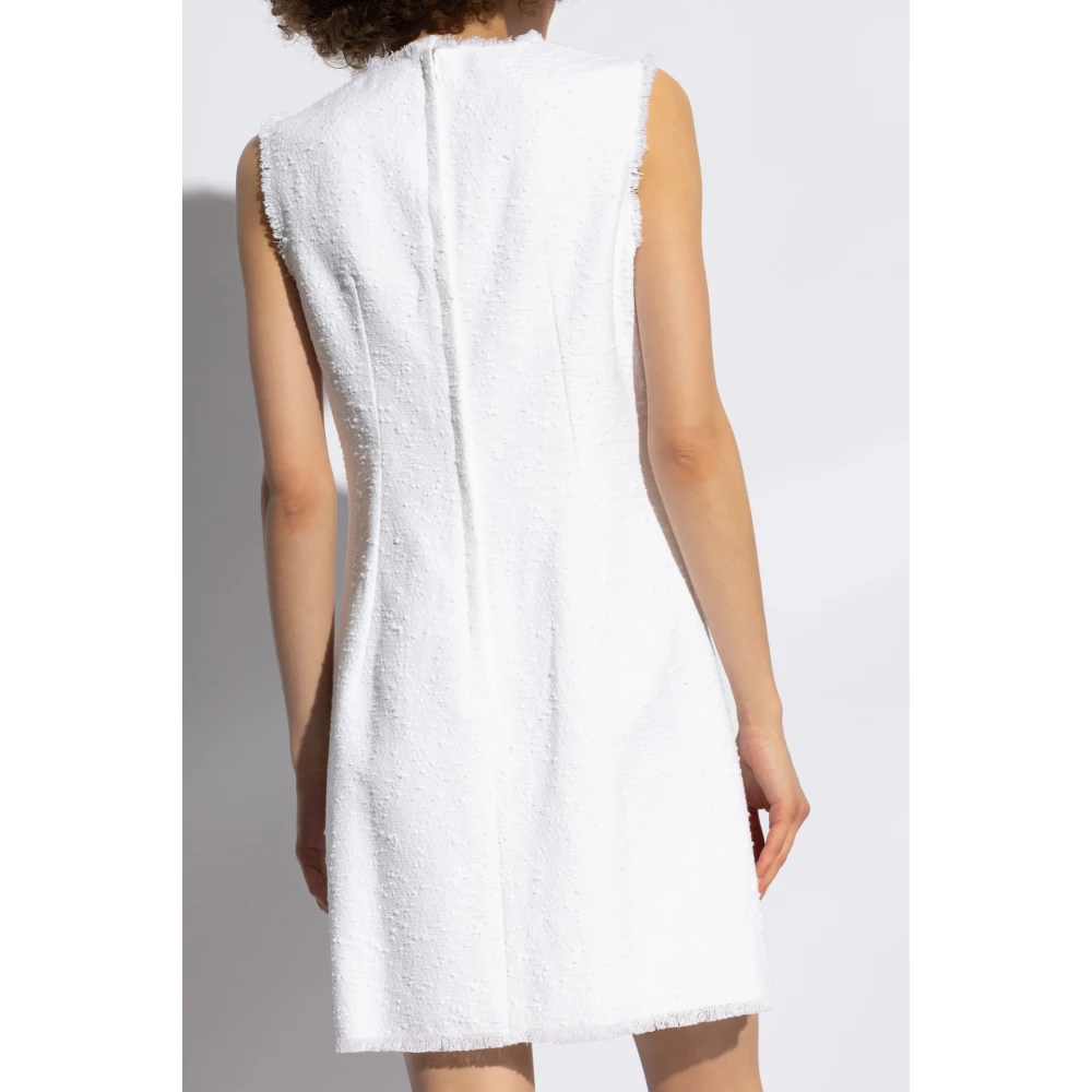 Dolce & Gabbana Tweed mouwloze jurk White Dames