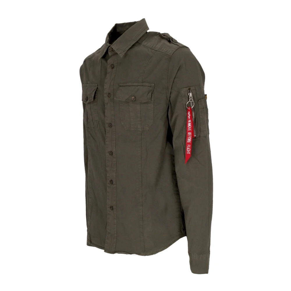 alpha industries Grijs Zwart Lang Overhemd Gray Heren