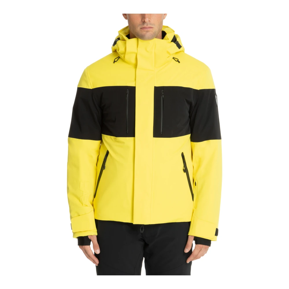 Emporio Armani EA7 Multikleur Ski Jas met Logo Details Yellow Heren