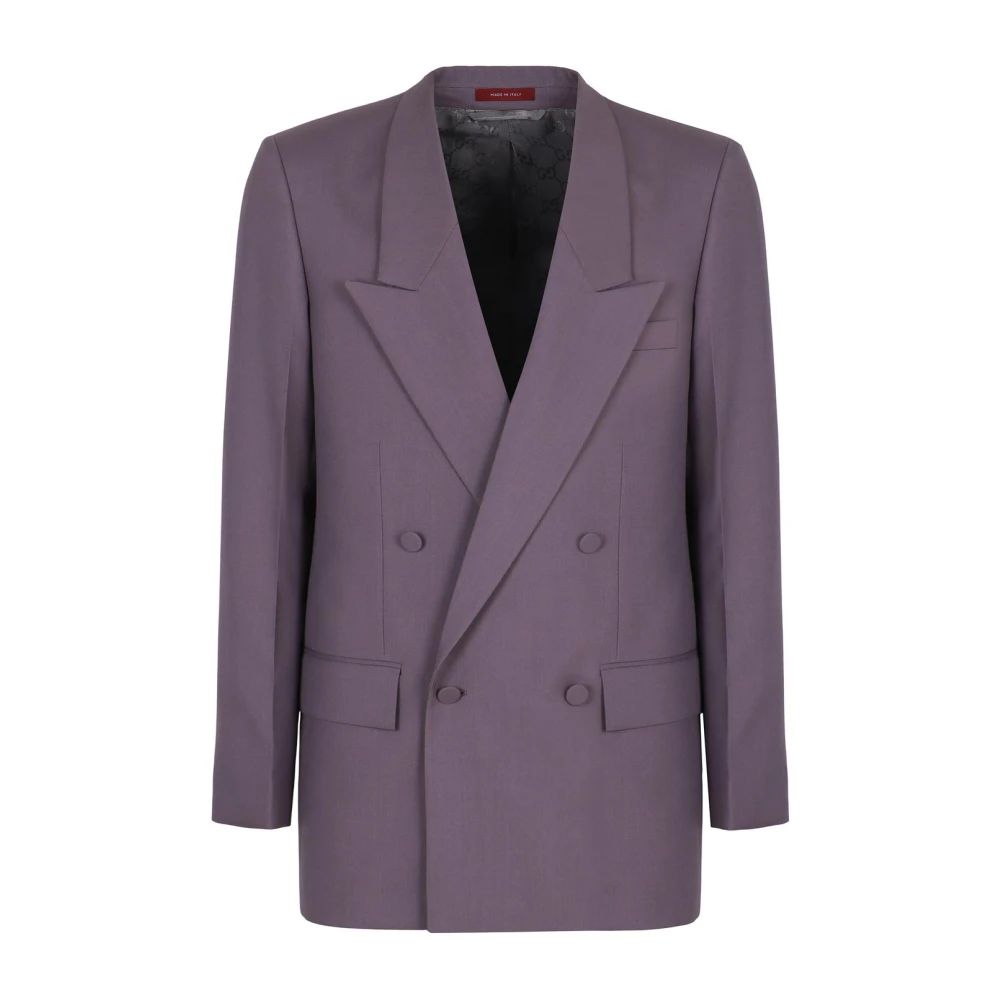 Gucci Herren Violett Wollblazer Mit Steigendem Revers Und Doppelter Knopfleiste