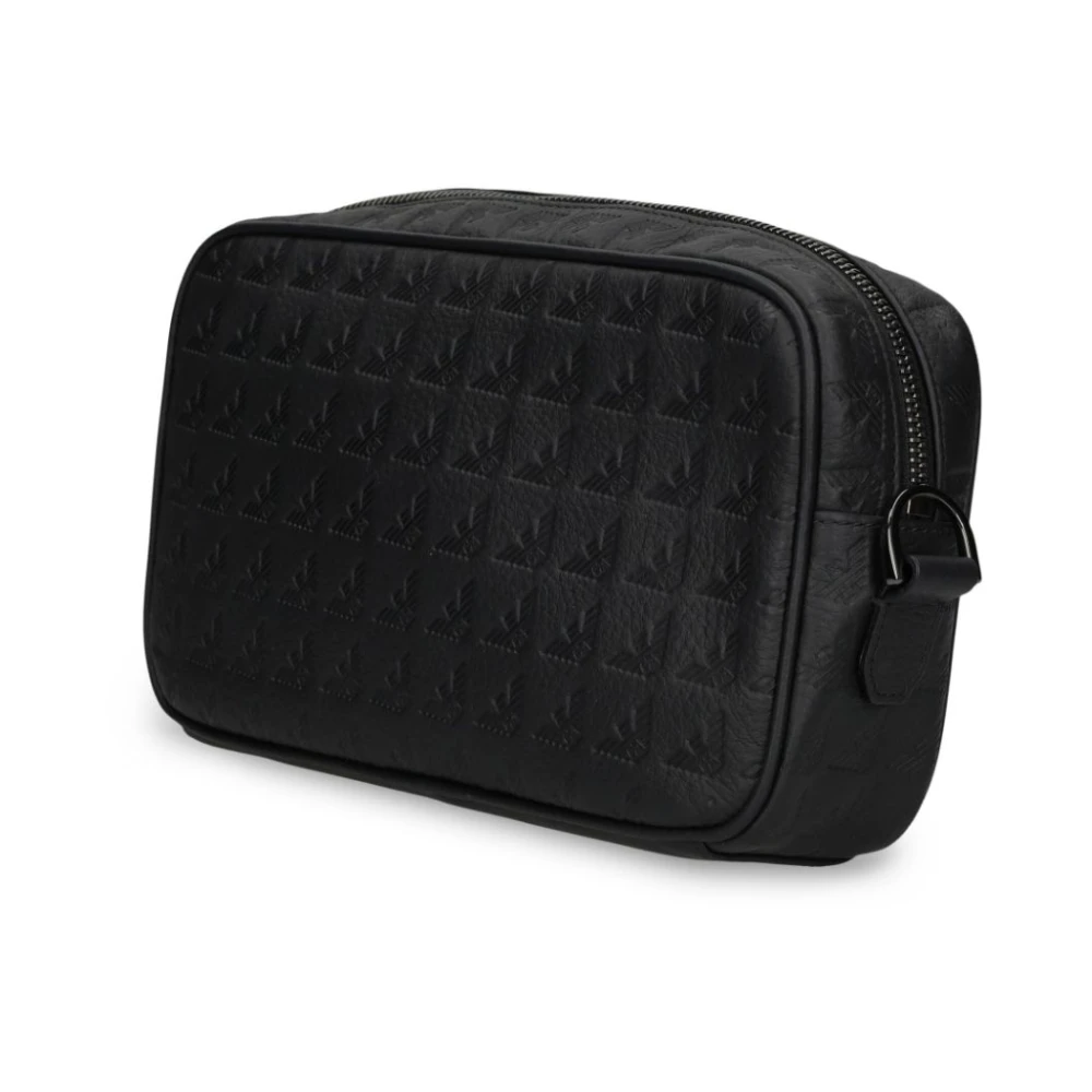 Emporio Armani Portemonnee met reliëflogo en polsband Black Heren