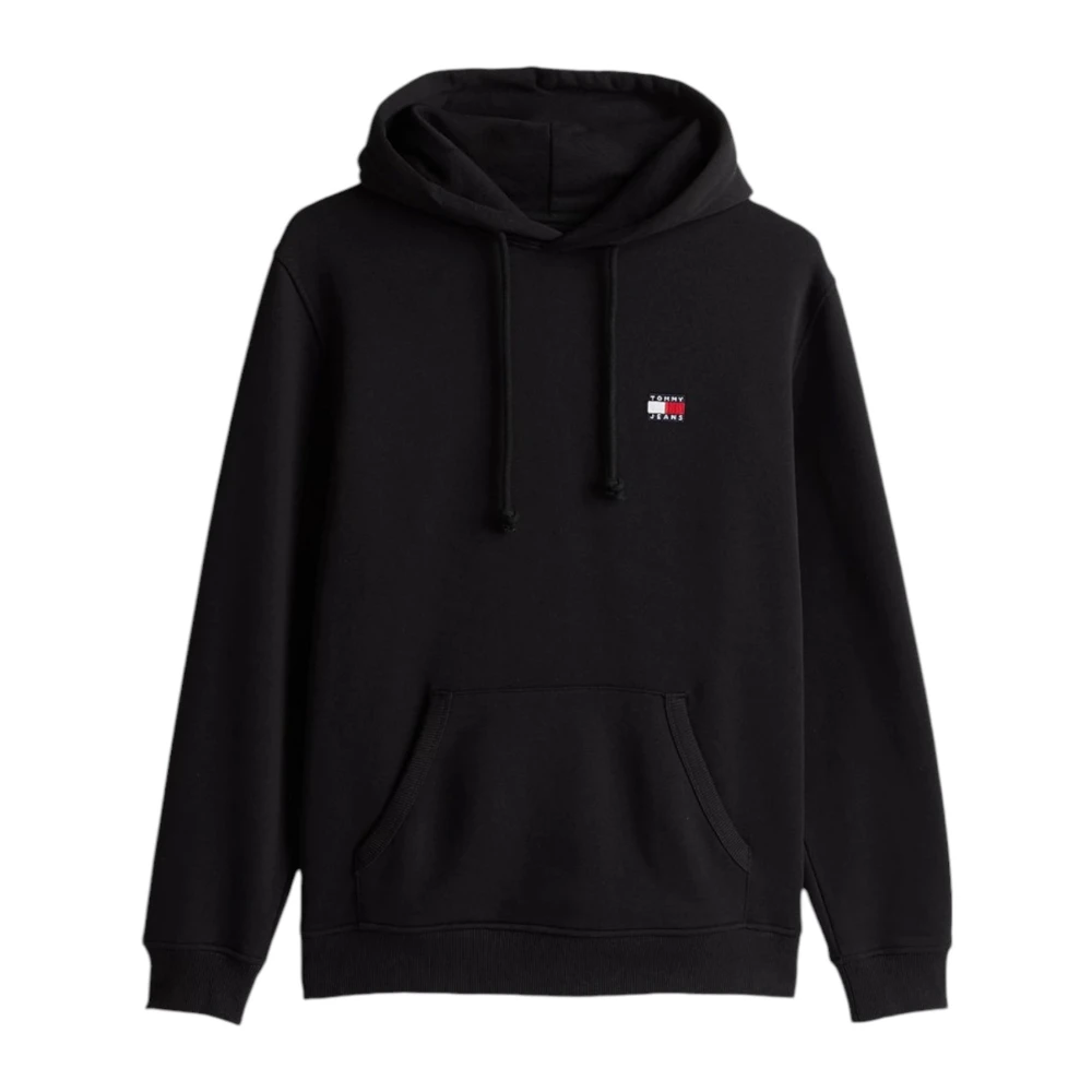 Tommy Jeans Men's Black Small Flag Hoodie - Hoodies - S - Sweatshirts & Hoodies