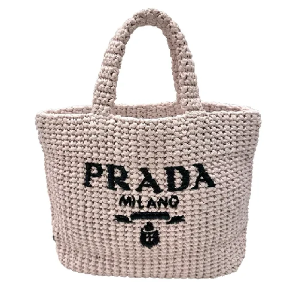 Prada Vintage Pre-owned Raffia prada-bags Pink Dames