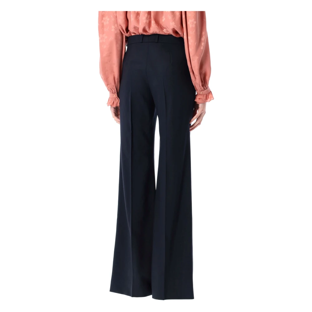 Chloé Wijde Eclipse Blue Wollen Broek Blue Dames