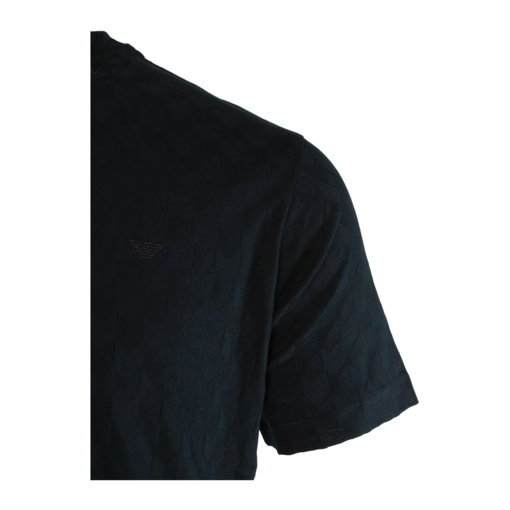 Armani Navy Katoenen T-shirt voor Heren Blue Heren