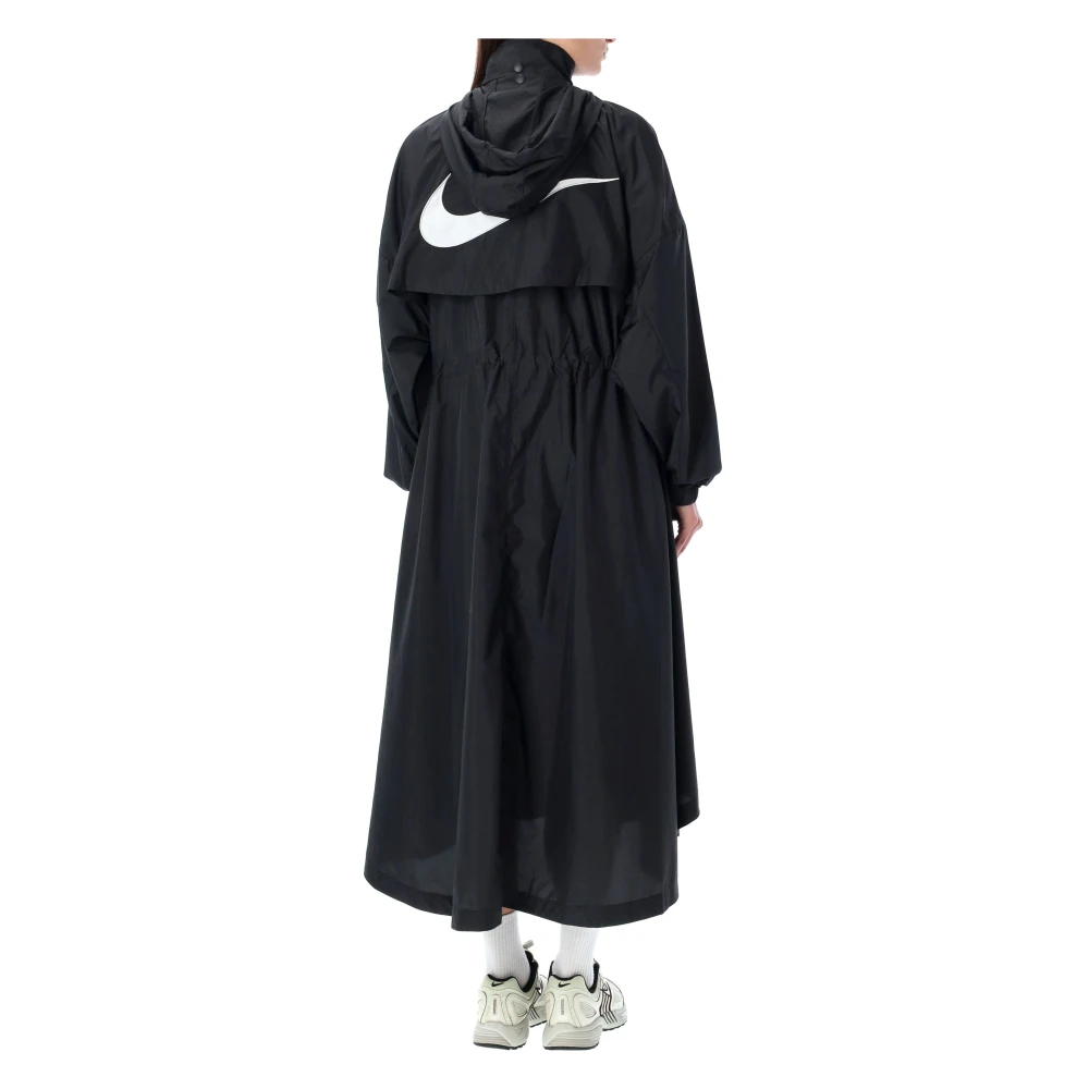 Nike Zwarte Nylon Trenchcoat Black Dames