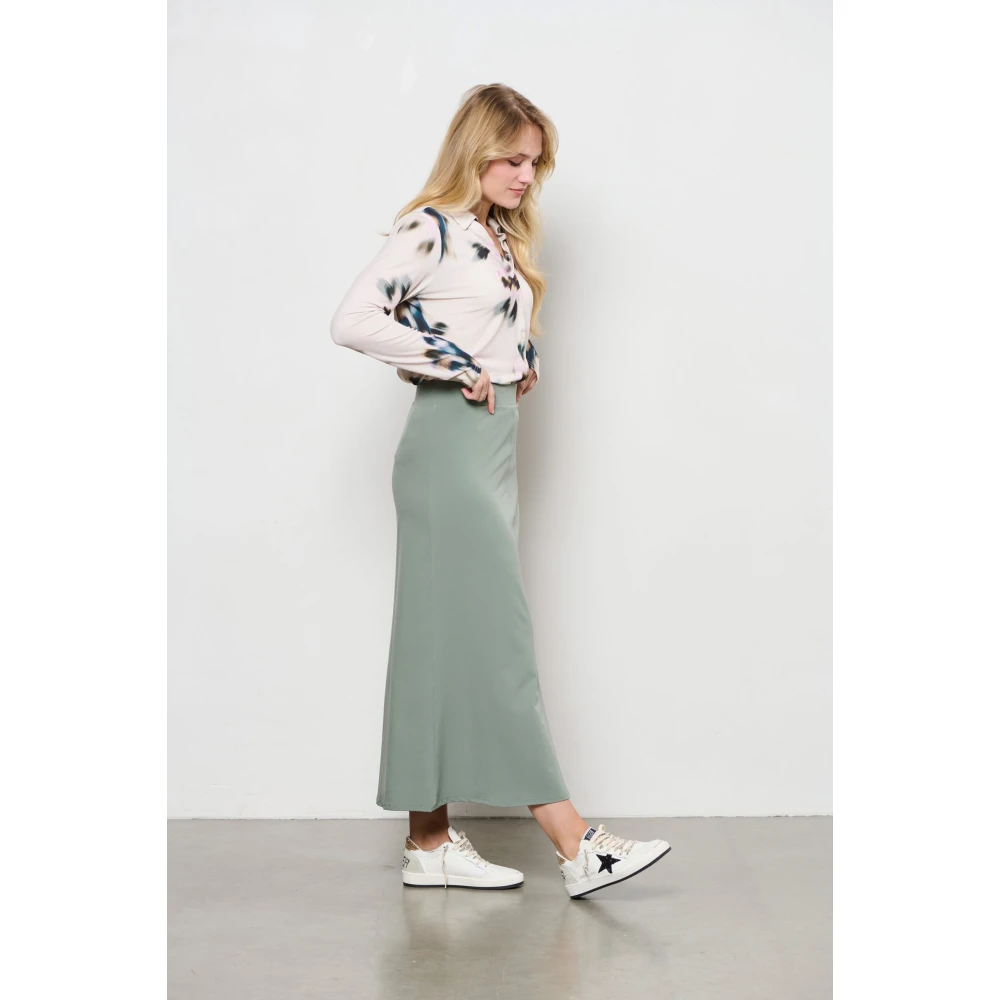 &Co Woman Rok midi met bloemenprint Green Dames