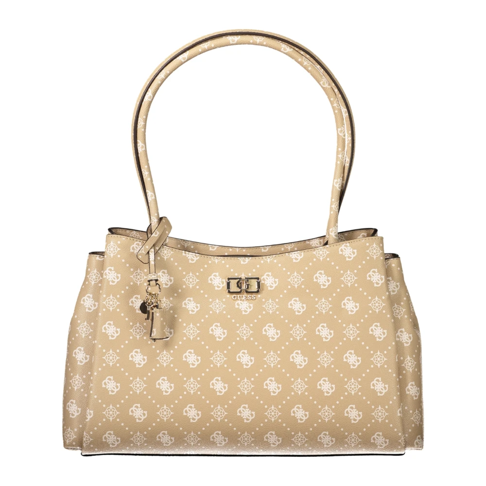 Guess Women's Beige Emelie Logo Bag - Shoulder Bags - One Size - Bags