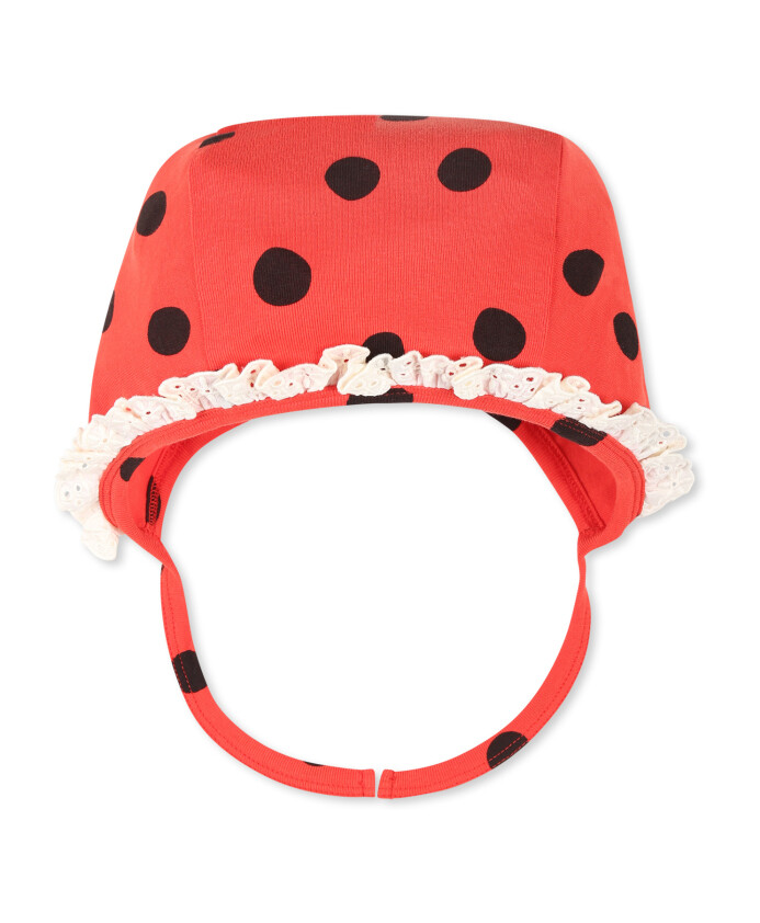 chapeaux-nouveau-nes-en-coton-rouge-a-pois